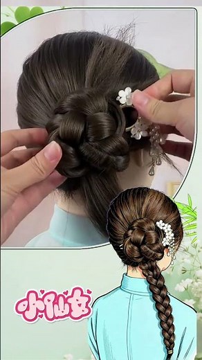 #A simple way to style your hair#Video tutorial on updo hair techniques#A course of hair e