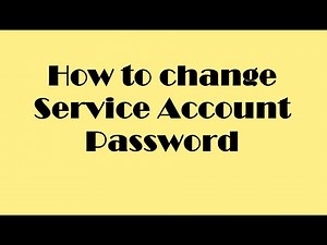 How to change Service Account Password