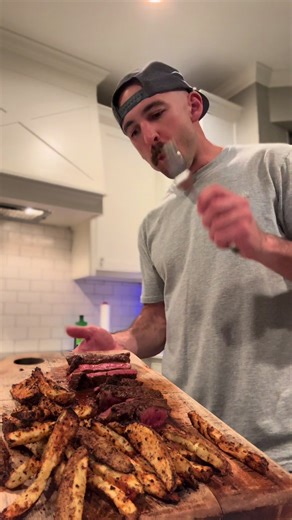 Enjoying a Delicious Steak Dinner for Bachelors