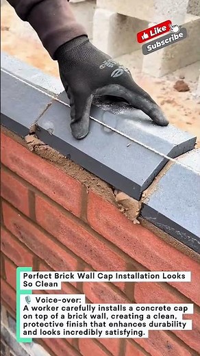 Perfect Brick Wall Cap Installation Looks So Clean #brickwork #construction #masonry