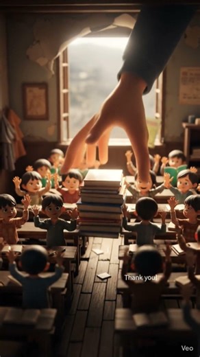 Giant Hand Brings Books to Poor Miniature Classroom 😢➡️😊 | Heartwarming AI Story