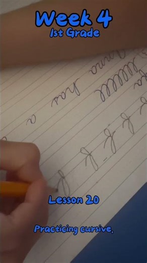 Practicing cursive writing in our Abeka 1st Grade parent-led homeschool today! ✏️ #learningwithvega