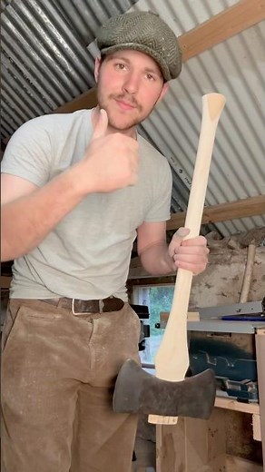 Making an Ash and Oak handle for a double bit axe head #ireland #axe #handtools #woodwork
