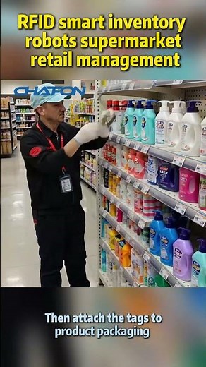 RFID smart inventory robots supermarket retail management #robot #rfid #rfidsolution #tech