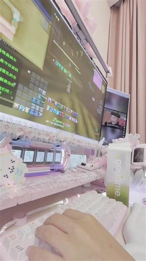 注意音量…… 还没脱芽，主线品味品味品味～#狒狒14 #最终幻想14 #桌面布置 #电竞房布置 #粉色系桌面布置