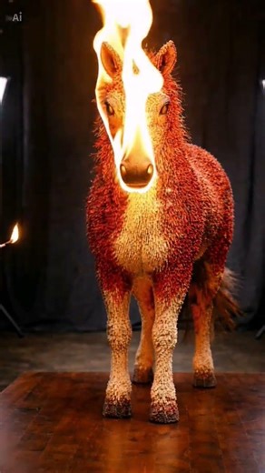 “Matchstick Horse Ignites in Flames 🔥”