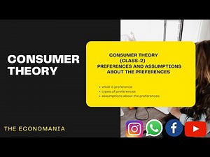 Consumer theory (class-2) Preferences and assumptions about the preferences.