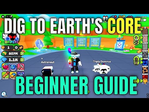 DIG TO EARTH'S CORE BEGINNER GUIDE! (Best Pickaxes, Upgrades, Wins) - Roblox