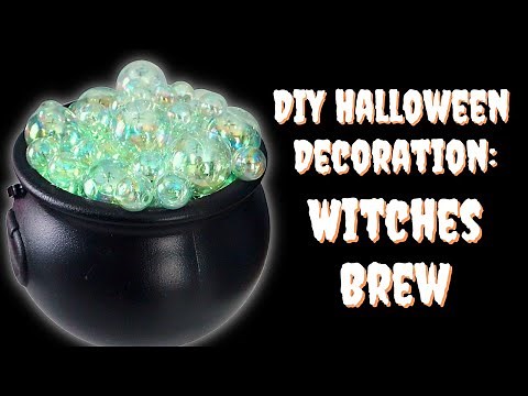 Easy DIY Halloween Decor / Witches Brew Decoration Craft / Bubbling Cauldron With Clear Ornaments
