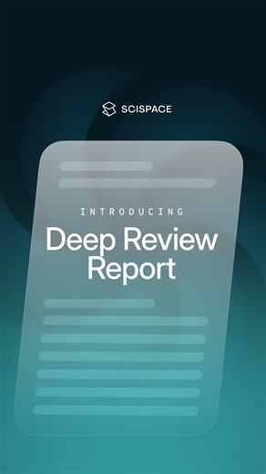 SciSpace | 🚨 New on SciSpace: Introducing Deep Review Report We’ve taken Deep Review to the next level. The all-new Deep Review Report gives you a... | Instagram