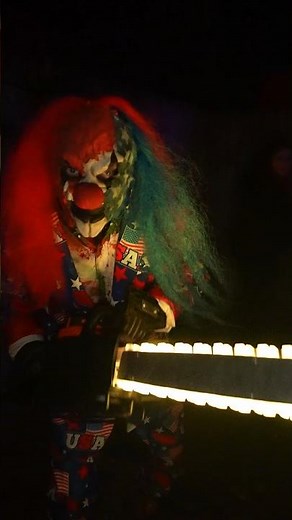 That Clown Brought His Own Fireworks 😳 #hauntedhouse #jumpscare #clown