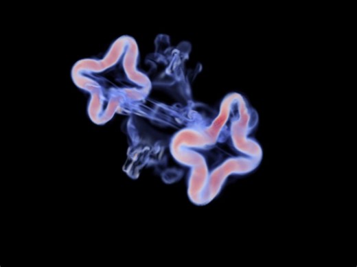 Taichi模拟四个涡的碰撞