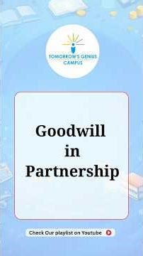 Goodwill in Partnership Class 12th Commerce | Full Chapter in Boards 2026 | Exam Preparation|#shorts
