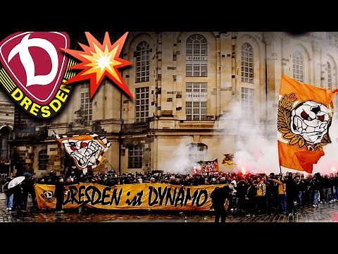 Ultras Dynamo mit Pyro-Marsch durch die Stadt! (Dresden - Meppen 1:1)
