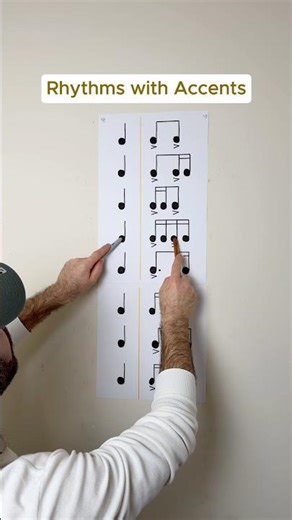 Tapping Popular Rhythms with Accents🪄 #music #musiclesson #musictutorial #learnmusic #rhythm