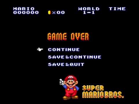 Super Mario All-Stars: All Time Up/Game Over screens