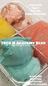Italian ice, Gelati, cones, milkshakes & more🍦7866 N Academy Blvd❤️locally owned🍪🍫🍒🫐 Gelati= fresh, smooth Italian ice layered between creamy, sweet custard🍦gluten free, dairy free & sugar free Italian ice available🍧open daily | Rita's Italian Ice & Frozen Custard