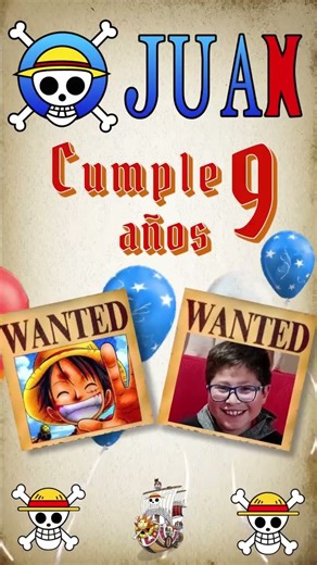 VIDEO INVITACIÓN CUMPLEAÑOS PERSONALIZADA LUFFY ONE PIECE