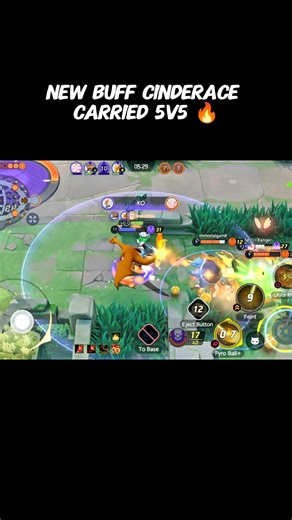 CINDERACE NEW BUFF CARRIED 5V5 TEAM FIGHT 🔥 #pokemonunite #cinderace