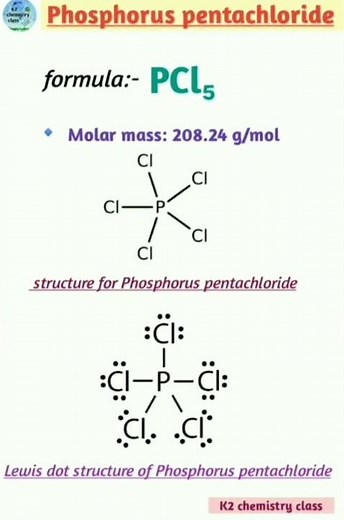 Phosphorus pentachloride(PCl₅),formula , molar mass and Lewis dot structure/ pcl5 name