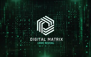 科技科幻效果数字矩阵LOGO动画演绎AE模板