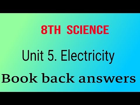 8th Science unit 5. Electricity book back answers