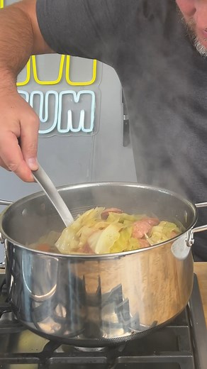 Do you love Cabbage Soup? Me too! Recipe down below! 😂🔥 Ingredients: 2 tablespoons Dan-O's Original ½ pound bacon, chopped 1 small yellow onion, diced 2 chopped kielbasa sausages 2 large carrots, chopped (approximately 2 cups) 1 medium-sized head of cabbage, chopped 6 cups chicken stock Instructions: In a large pot, add the chopped bacon and diced yellow onion. Cook over medium heat, stirring occasionally, for about 10 minutes, or until the bacon is crispy and the onion is caramelized. Add the