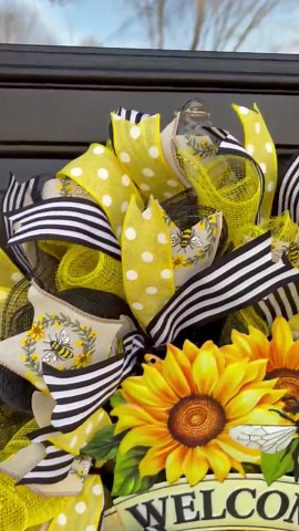 Handmade Bumble Bee Wreath, Sunflower Welcome Door Decor, Farmhouse Bee Home Accent - Etsy