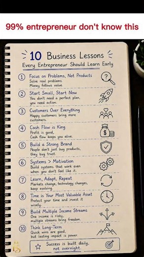 10 Business Lessons Every Entrepreneur Should Learn Early 🚀 #ai #motivation #business
