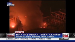 Air thick with tear gas in Tahrir Square