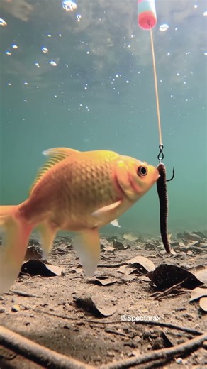 Goldfish Strikes Fishing Bait in Dramatic Slow-Build shot (Real-Time Footage!) #fishing