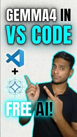 Gemma4 inside VS Code 😳 #ai #programming #gemma4 #coding #llm #aistudio