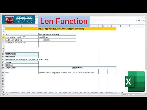 How to Use Excel String Function - Len Function