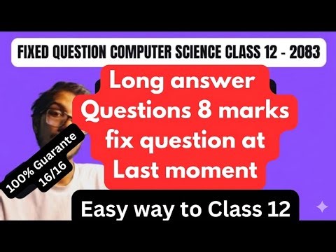 Fix Long questions answer for 16 marks | Class 12 Computer Science