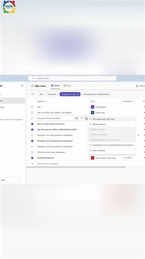 Een taak aanmaken vanuit Microsoft Teams: via een post of chatbericht #digitaalvitaal #microsoft