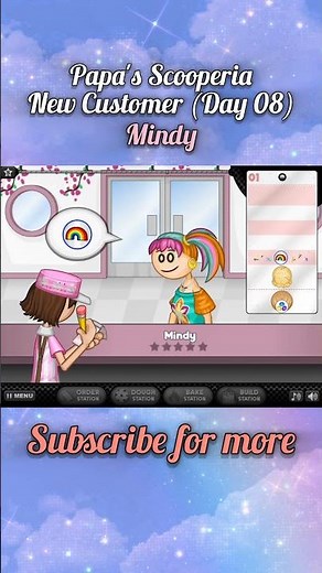 Papa's Scooperia Gameplay🍦| Mindy (New) Satisfied 😘 | Day 08📅 #papasscooperia #games #shorts