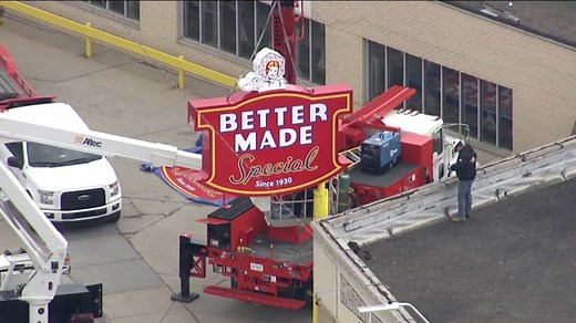 144K views · 1.5K shares | One of Detroit's most famous companies updated its sign today nearly 70 years after moving into its Gratiot Avenue facility. | WDIV Local 4 / ClickOnDetroit | Facebook