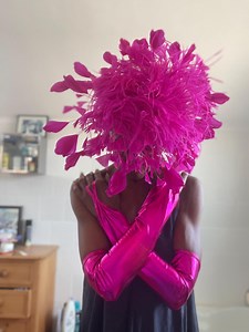 Fuchsia Pink Feather Fascinator: Statement Wedding Head Dress, Cocktail Fascinator. - Etsy