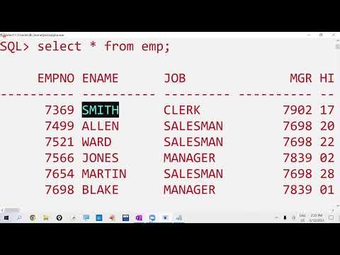 Session 12 12 May Oracle Select command and Operators