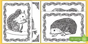 Autumn Animals Mindfulness Colouring Pages