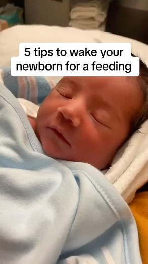5 tips to wake your newborn for a feeding #baby #newborn #babytips #sleepconsultant #newbornsleep