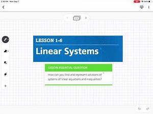 Linear Systems (Lesson 1-6)