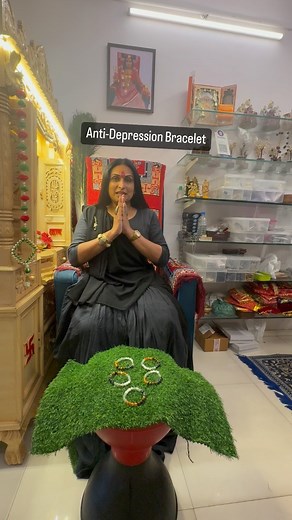 Abhimantrit-Energised Anti Depression Bracelet available at Jagruti Vastu and Pooja Store. DM for Order. All India Delivery Available 🚚 #rajvijaan #vastu #pooja #store #beads #bracelets #energised #healingstones #transgender #businesswoman | Rajvi Jaan