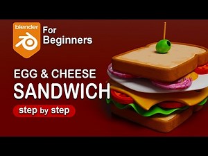 How to Model an Egg & Cheese Sandwich in Blender | Easy 3D Tutorial #blender #tutorial #polyeevee