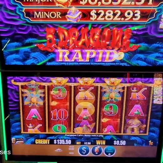 Rapid Dragon Slot Machine Bonus Round captured on Ray Ban Meta Glasses