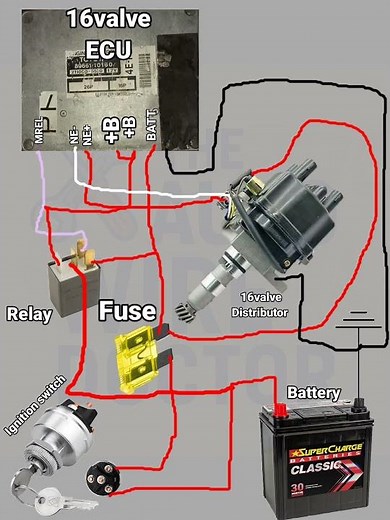 Toyota 4A FE|5A FE| Distributor|Wiring diagram