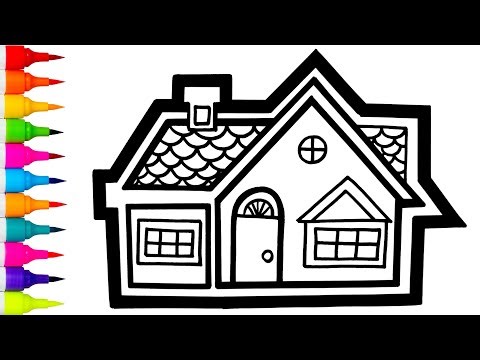🏡 Modern House Drawing Tutorial | Step-by-Step Line Art & Coloring (Clean Line Art)