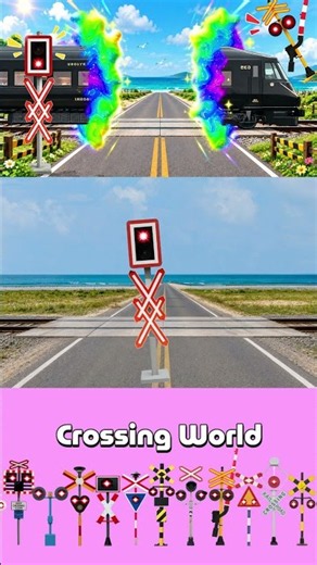 Railroad Crossing in Crazy Situations! 😂 #shorts