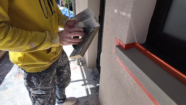 finishing off the external wall insulation job with a render look sills #asmr #love #jerseyci ##construction #builder #ewi #plastering #siliconerender #BuildersTalk #Powertools #externalwallinsulation