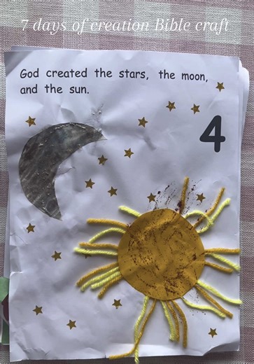 7 days of creation Bible craft! In the beginning God created the heavens and the earth 🌎 Hands on learning crafts cutting and gluing is the best!!. . . . . . . . . . #biblecraft #bible #sundayschool #creation #sahm #toddlercrafts #kidcrafts #christian #biblestory #7daysofcreation #homeschool #homeschoolersoftiktok #sahmlife #crafts #craft #christianmom #storyofcreation #homeschooling #bibleclass #funcraft #preschoolcraft #summerfun #inthebeginning #christiantok #homeschoolmom #homeschooling #ho